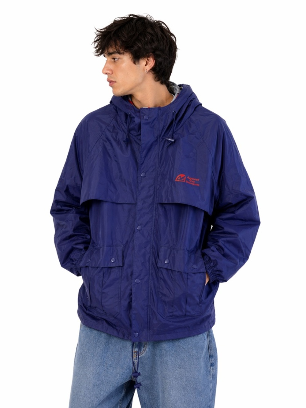Vintage Against The Elements Hooded Rain Jacket | Size Large